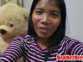 10 minggu hamil warga thai remaja heather dalam memberikan menghisap zakar