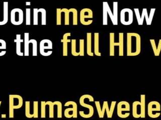 นมโต บลอนด์ น่าตกใจ puma swede ได้รับ หี โขลก!