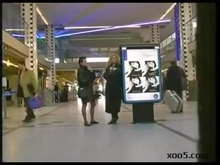 2 MILF's go naked at the airport