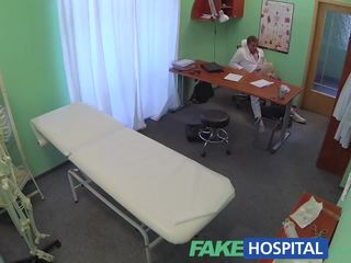 FakeHospital Doctors alluring blonde ovulating wife comes into his office demanding his baby batter